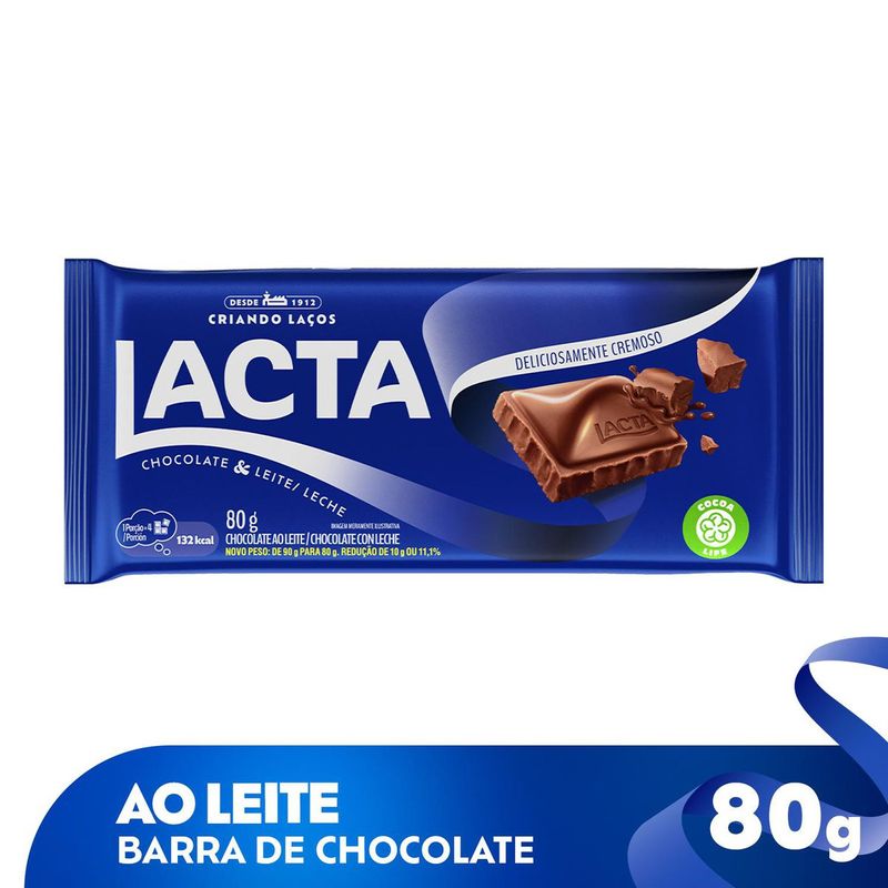 Chocolate Lacta Ao Leite 80g, Chocolate e Confeito