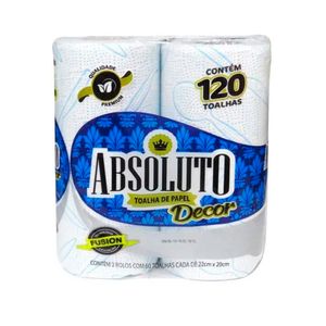 Papel Toalha Absoluto Decorado 60 Folhas c/ 2 Unid