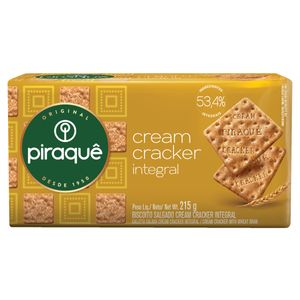 Biscoito Cream Cracker Piraquê Integral 215g