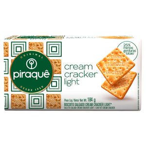 Biscoito Cream Cracker Piraquê Light Pacote 184g