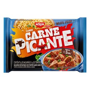 Macarrão Instantâneo Nissin Miojo Nosso Sabor Lámen Carne Picante Pacote 74g