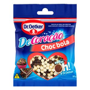 Confeito Dr.Oetker De Coração Chocolate Bola 80g