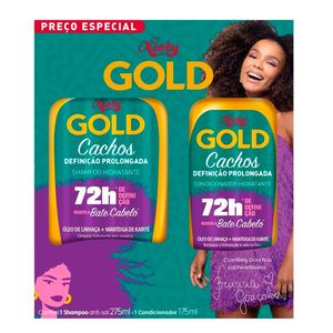 Kit Niely Gold Shampoo 275ml + Condicionador 175ml Cachos Definição Prolongada