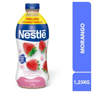 Iogurte Nestlé Parcialmente Desnatado Morango Garrafa 1,25kg Tamanho Família
