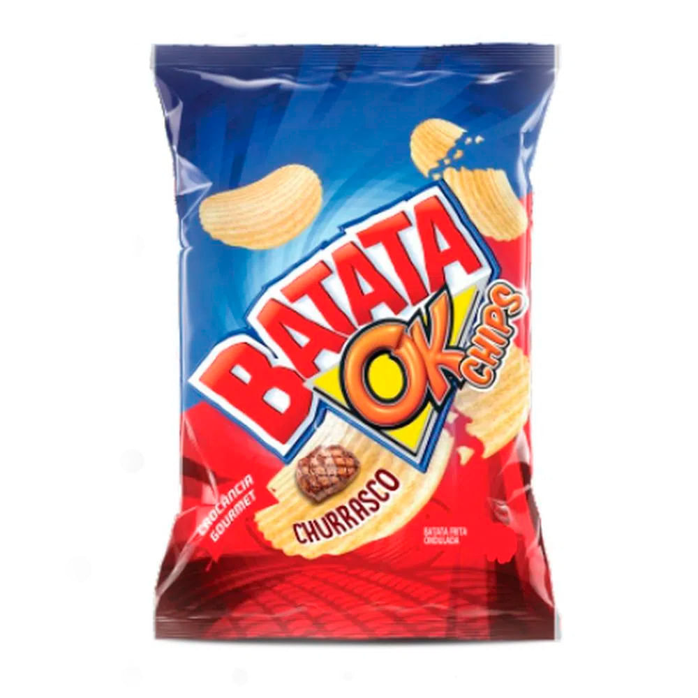 Batata Ok Xeeks Ondulada Churrasco 16g, Batata