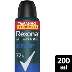 Antitranspirante Rexona Men Aerossol Active Dry 200ml Tamanho Econômico