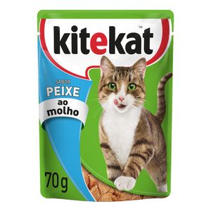 Alimentos p/ Gatos Kitekat Adultos Peixe ao Molho Sachê 70g