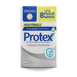 Pack Sabonete em Barra Antibacteriano Protex Original Limpeza Profunda Envoltório 85g Leve 8 Unid Pague -