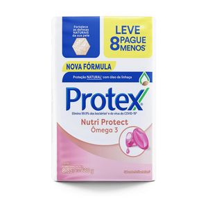 Pack Sabonete em Barra Antibacteriano Protex Ômega 3 Envoltório 85g Leve 8 Unid Pague -