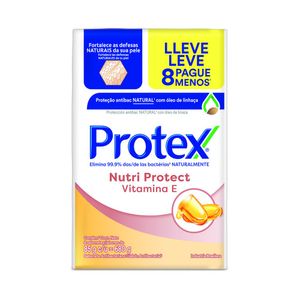 Pack Sabonete em Barra Antibacteriano Protex Nutri Protect Vitamina E Envoltório 85g Leve 8 Unid Pague -