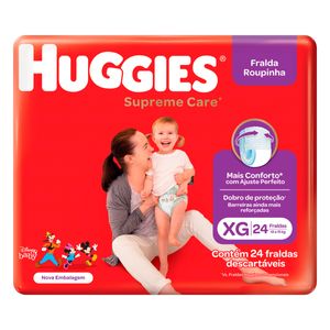 Fralda Descartável Huggies Supreme Care Roupinha XG 12 a 15kg c/ 24 Unid