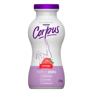 Iogurte Corpus Morango Zero Lactose Frasco 170g