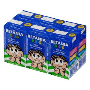 Leite Fermentado Betânia Kids Desnatado Tradicional 80g c/ 6 Unid