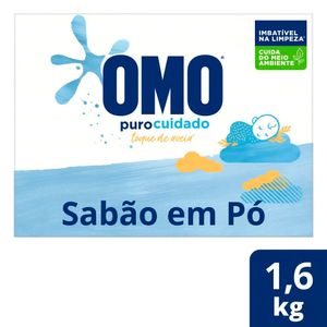 Lava Roupas em Pó Omo Puro Cuidado 1.6Kg