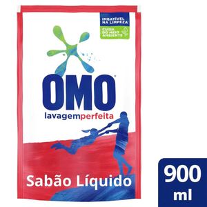 Lava Roupas Líquido Omo Lavagem Perfeita Sachê 900ml Refil Econômico