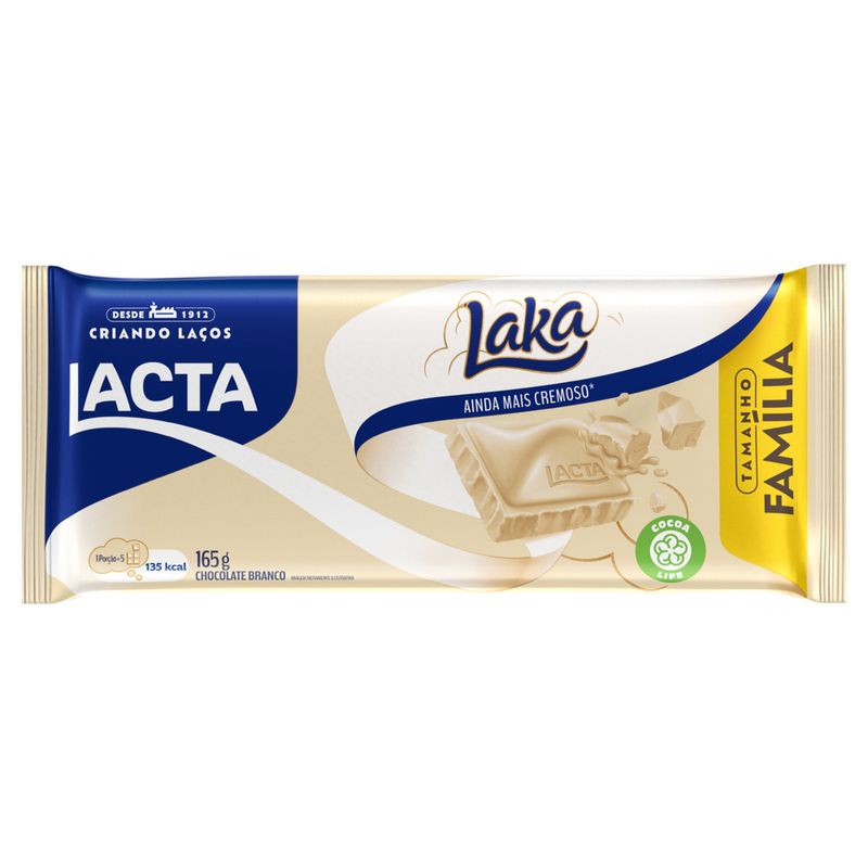 Barra de chocolate branco com 34g - Laka