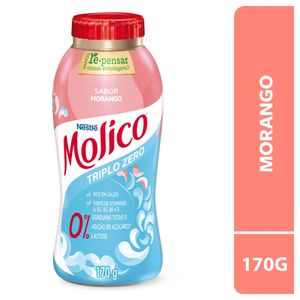 Iogurte Molico Desnatado Morango Zero Lactose Frasco 170g