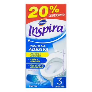 Detergente Sanitário Inspira Pastilha Adesiva Marine c/ 3 Unid Grátis 20% Desconto