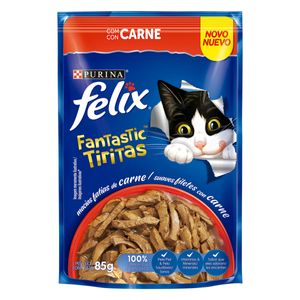 Alimento p/ Gatos Purina Felix Fantastic Deli Adultos Carne Sachê 85g