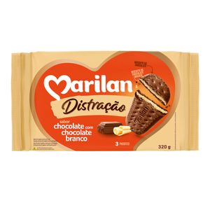 Biscoito Marilan Distração Chocolate/Chocolate Branco 320g