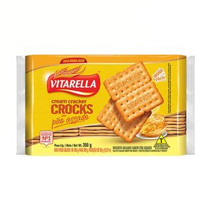 Biscoito Cream Cracker Vitarella Crocks Pão Assado 350g