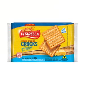 Biscoito Cream Cracker Vitarella Crocks Queijo 350g