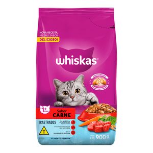 Alimento p/ Gatos Castrados Adultos 1+ Whiskas Carne 900g