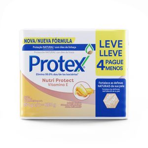 Sabonete Protex Antibacteriano Nutri Protect Vitamina E 150g c/ 4 Unid Leve+ Pague-