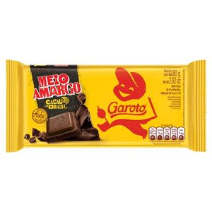 Chocolate em Barra Garoto Meio Amargo 80g