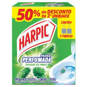 Detergente Sanitário Pedra Perfumada Bosque de Pinho Harpic c/ 2 Grátis 50% de Desconto na 2ª Unid