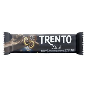 Wafer Trento Recheio Dark Chocolate Meio Amargo Cobertura Chocolate 55% Cacau Pacote 32g c/ 2