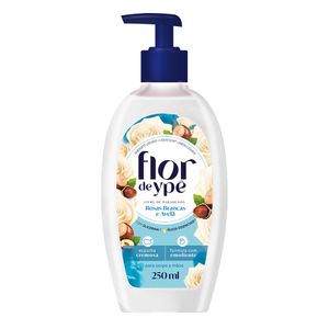 Sabonete Líquido p/ Corpo e Mãos Flor de Ypê Rosas Brancas e Avelã Frasco Pump 250ml