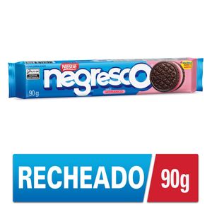 Biscoito Recheado Negresco Chocolate Recheio Morango Pacote 90g