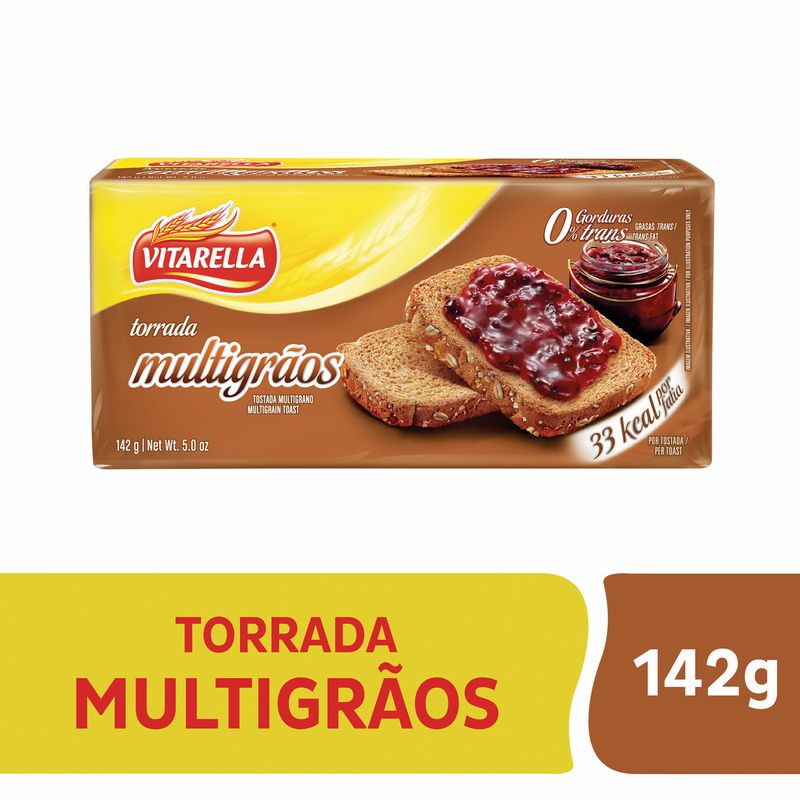 Torrada Vitarella Multigrãos 142g, Torradas