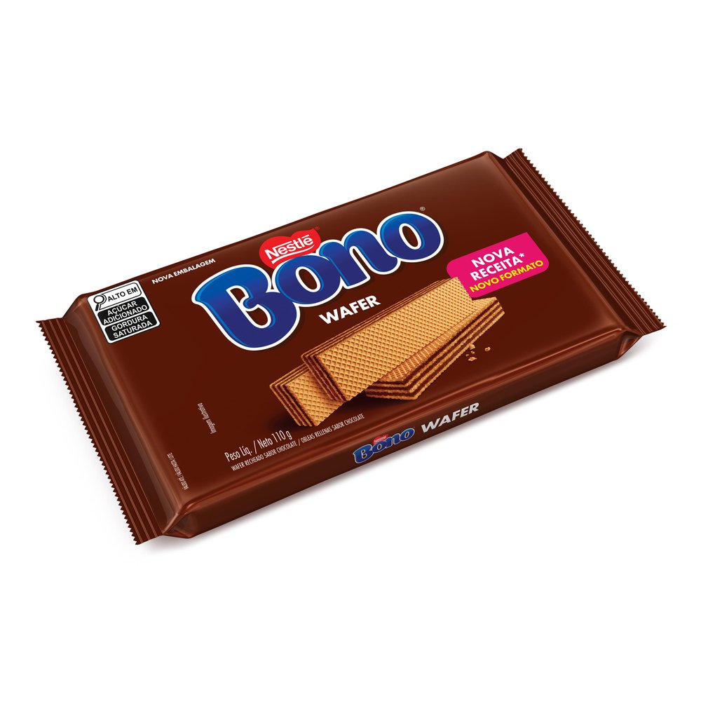 Biscoito Wafer Bono Chocolate 110g Mercantil Atacado