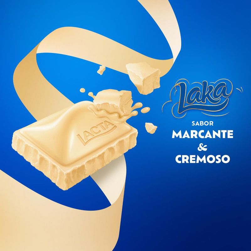 5 Barras De Chocolate Branco Laka 90g Envio Já