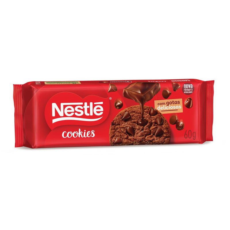 Biscoito Cookies Nestlé Classic Chocolate c/ Gotas de Chocolate ao Leite  60g, Biscoito Doce