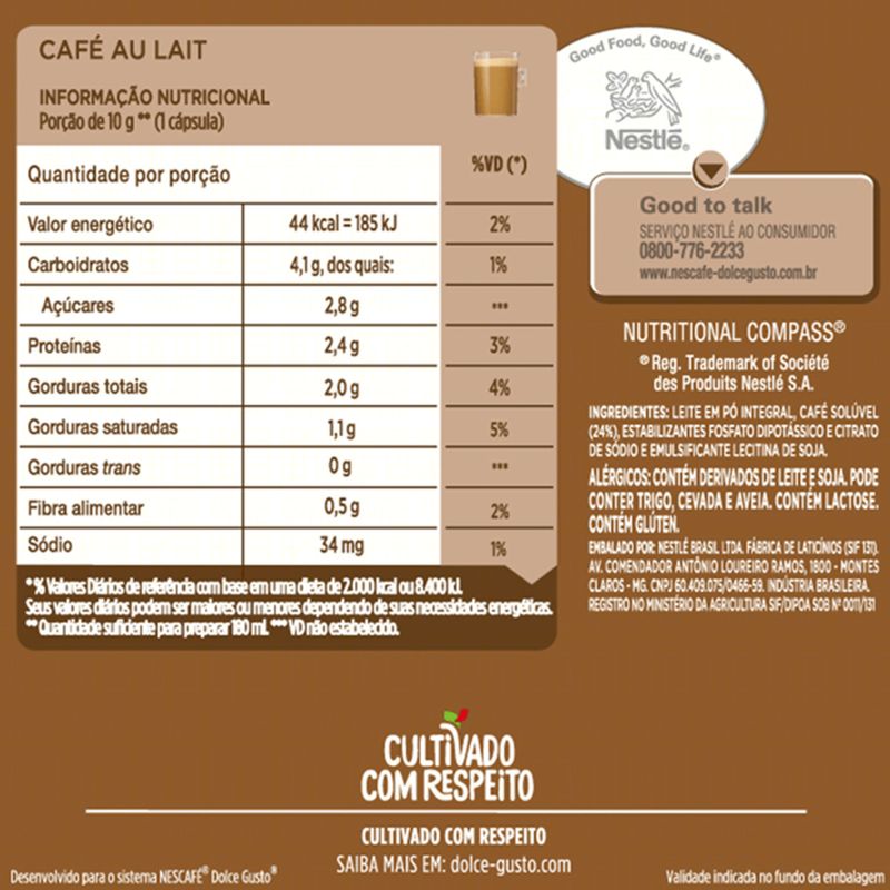 CAFÉ AU LAIT 10 CÁPSULAS