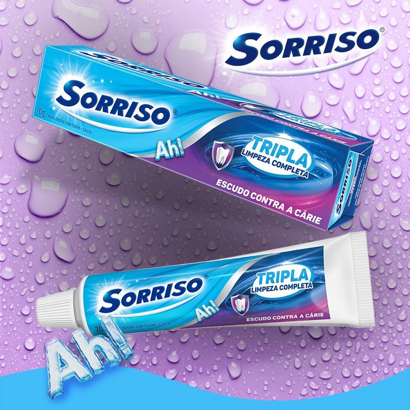 Creme Dental Sorriso Tripla Limpeza Completa 70g