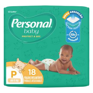 Fralda Descartável Personal Baby Protect & Sec P Pacote c/ 18 Unid
