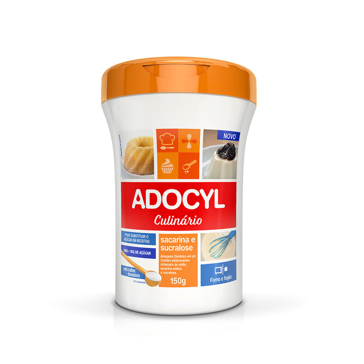 Encontraproduto.com.br - Adoçante ADOCYL Culinário Sacarina e Sucralose 150g