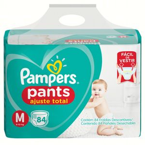 Fralda Descartável Pampers Pants M Ajuste Total 6 a 10kg c/ 84 Unid