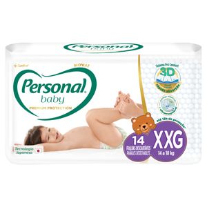 Fralda Descartável Personal Baby Premium Protection XXG Pacote c/ 14Unid