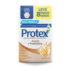 Pack Sabonete em Barra Antibacteriano Protex Aveia Envoltório 85g Leve 8 Unid Pague -