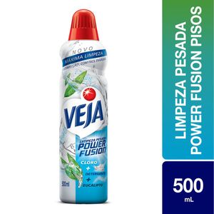 Limpador Veja Power Fusion Limpeza Pesada c/ Cloro e DetergenteEucalipto Frasco 500ml