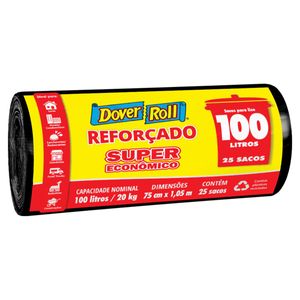 Saco p/ Lixo Dover Roll Super Econômico Reforçado 100 Litros c/ 25 Unid