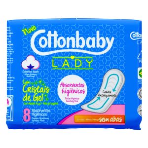 Absorvente Cottonbaby Lady Suave s/ Abas c/ 8 Unid