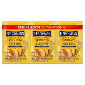 Fermento Seco Biológico Fleischmann Instantâneo Envelope 10g Cada Leve 3 Pague 2 Unid