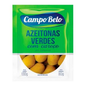 Azeitona Verde Campo Belo Inteira Sachê 80g