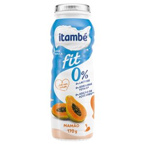 Iogurte Desnatado Itambé Fit Zero Lactose Mamão c/ Laranja Frasco 170g